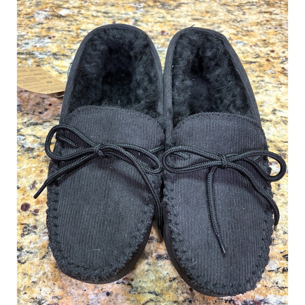 Bearpaw Men's Corduroy Slippers Black Neverwet - Size 9 New Without Box
